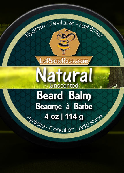 Baume à barbe - Naturel non parfumé - 4oz / 2oz
