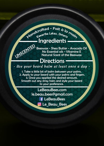 Baume à barbe - Naturel non parfumé - 4oz / 2oz