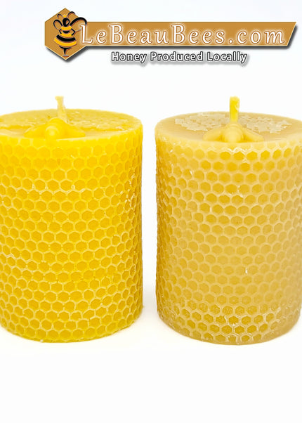 Bougie - Cylindre Abeille sur le dessus - 8cm/3.25"