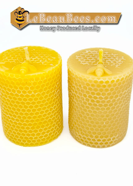 Bougie - Cylindre Abeille sur le dessus - 8cm/3.25"