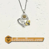 Cute Sunflower Heart Pendant Necklace