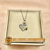 Cute Sunflower Heart Pendant Necklace