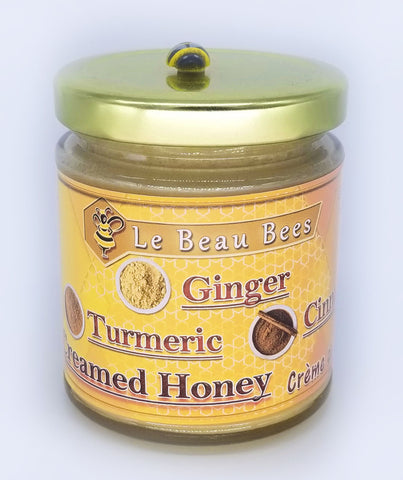 Creamed Honey Large Ginger Turmeric Cinnamon - 230g - LE BEAU BEES